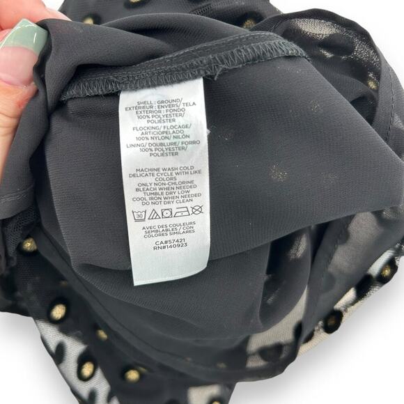 NWT LOFT Black and gold Polka Dot sleeveless high neck Blouse S​ - Picture 13 of 13